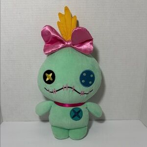 Disney Scrump Plush Lilo and Stitch Doll Green Pink Bow Stuffed Toy